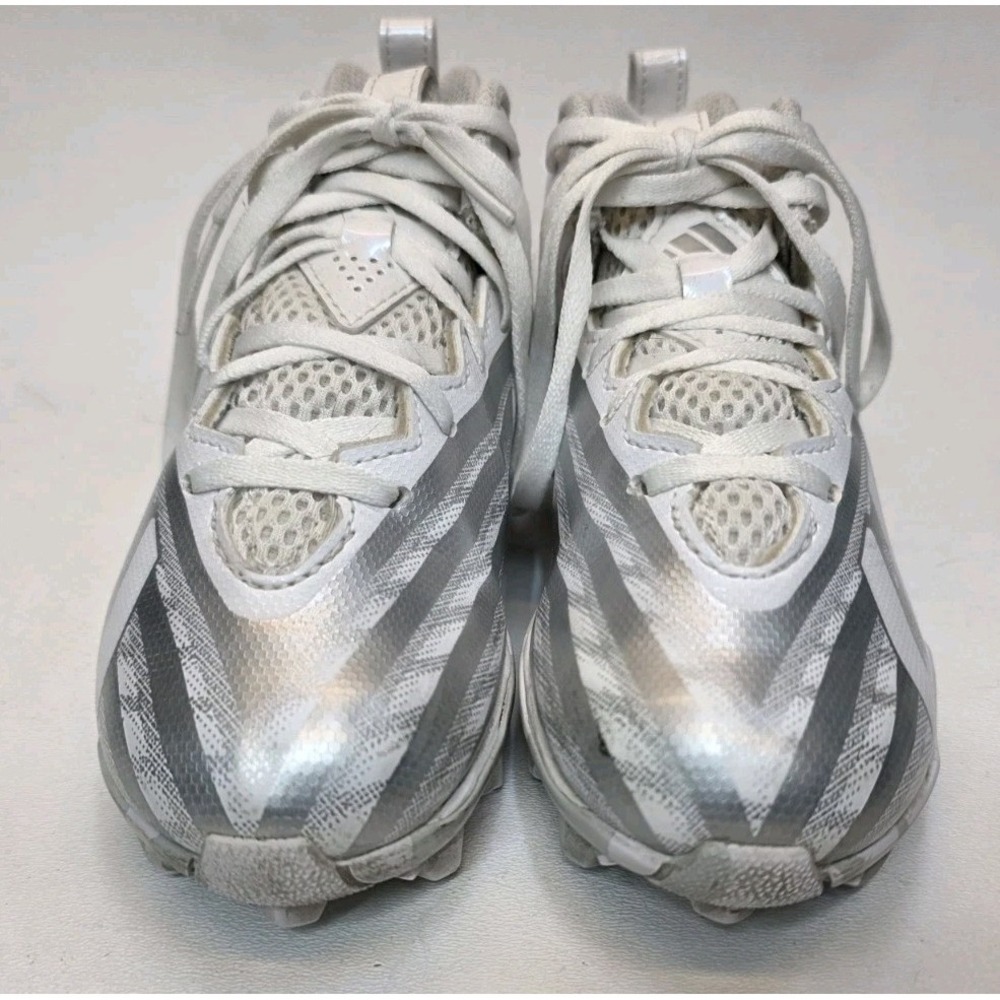 Adidas Kid's Size 1 Freak Spark 23 Football Cleats White/Silver Metallic - Picture 3 of 7